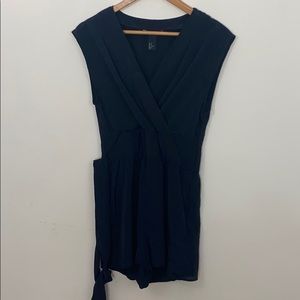 H&M Black Wrap Romper w/ Gold Tassel Belt